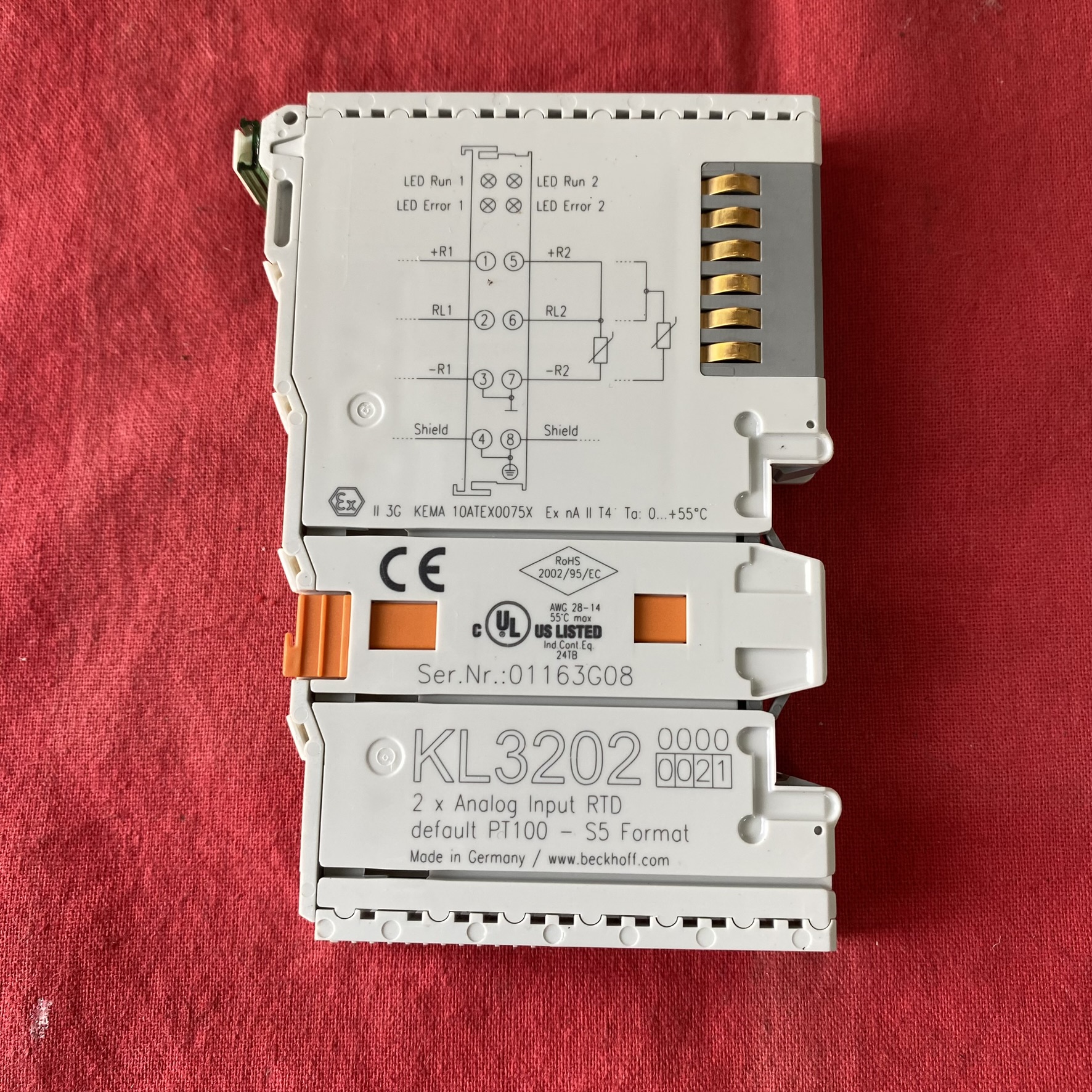倍福KL3202紧凑型双通道模拟量输入端子模块