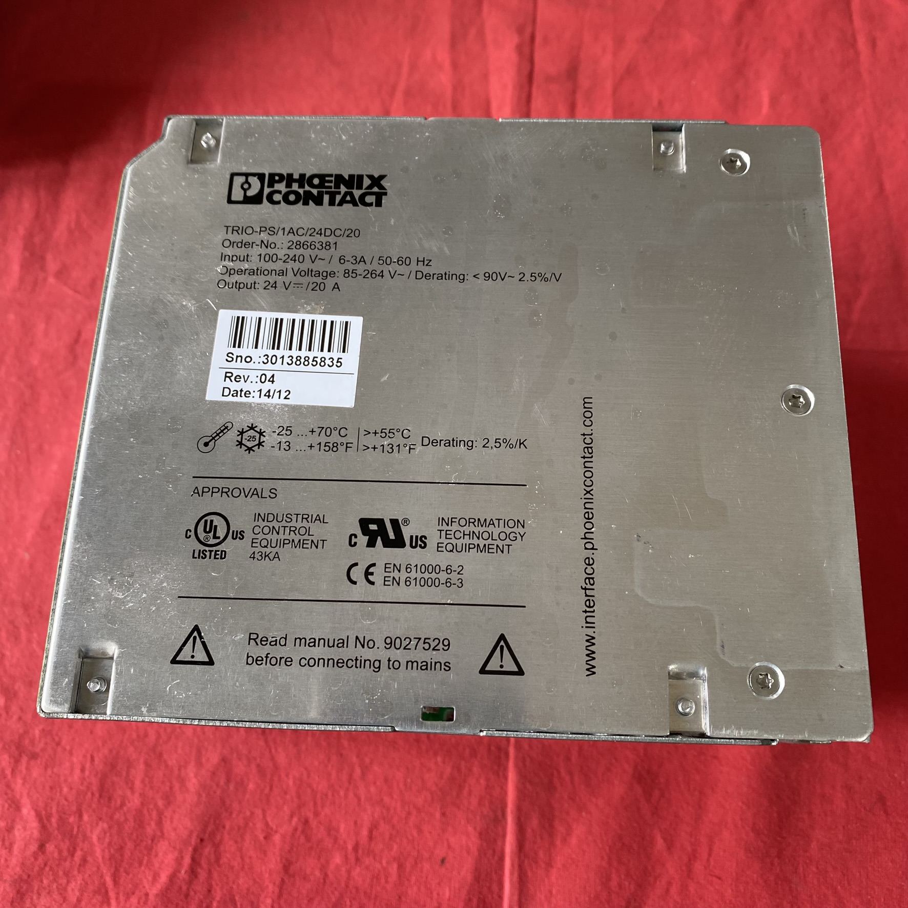 菲尼克斯TRIO-PS/1AC/24DC/20单相输入开关电源